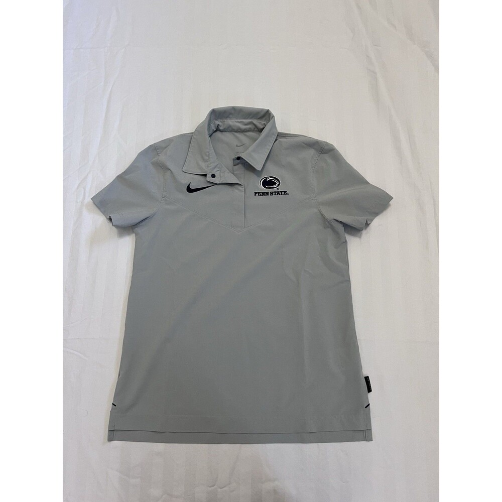 Nike Penn State Victory Polo Mens Small Gray Dri FIT NCAA Football Golf Shirt